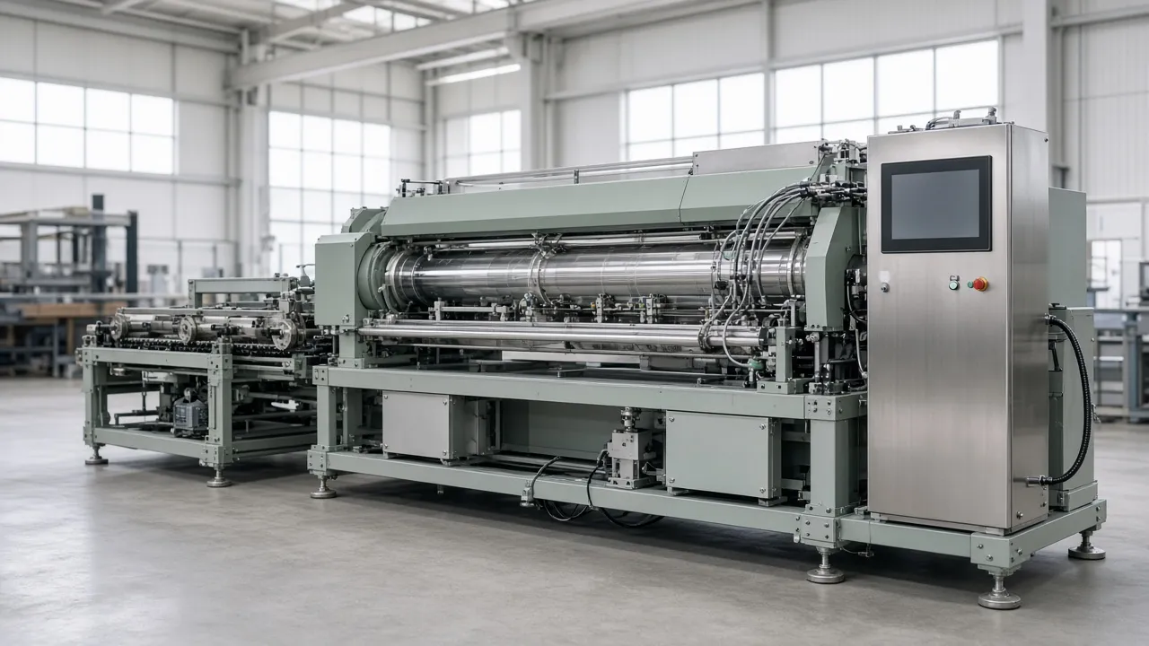 A custom process line in a bright assembly bay.