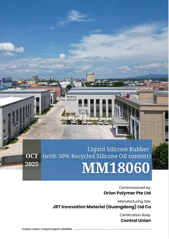 Cover of a product carbon footprint report for a liquid silicone rubber.